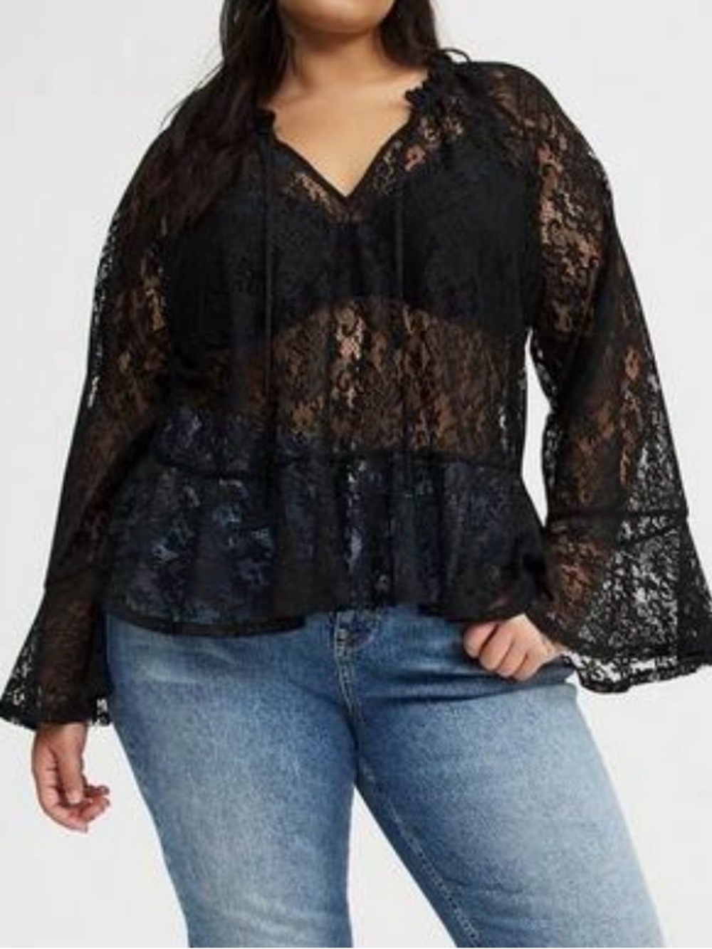 NWT Torrid long sleeve lace peplum top, Torrid size 2, 2X